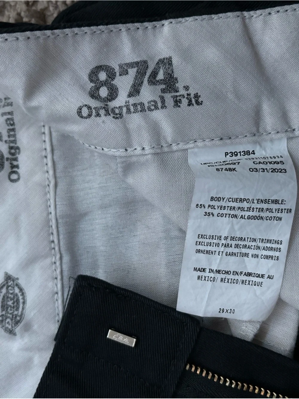 Dickies Men's Straight-Leg Black Work Chinos